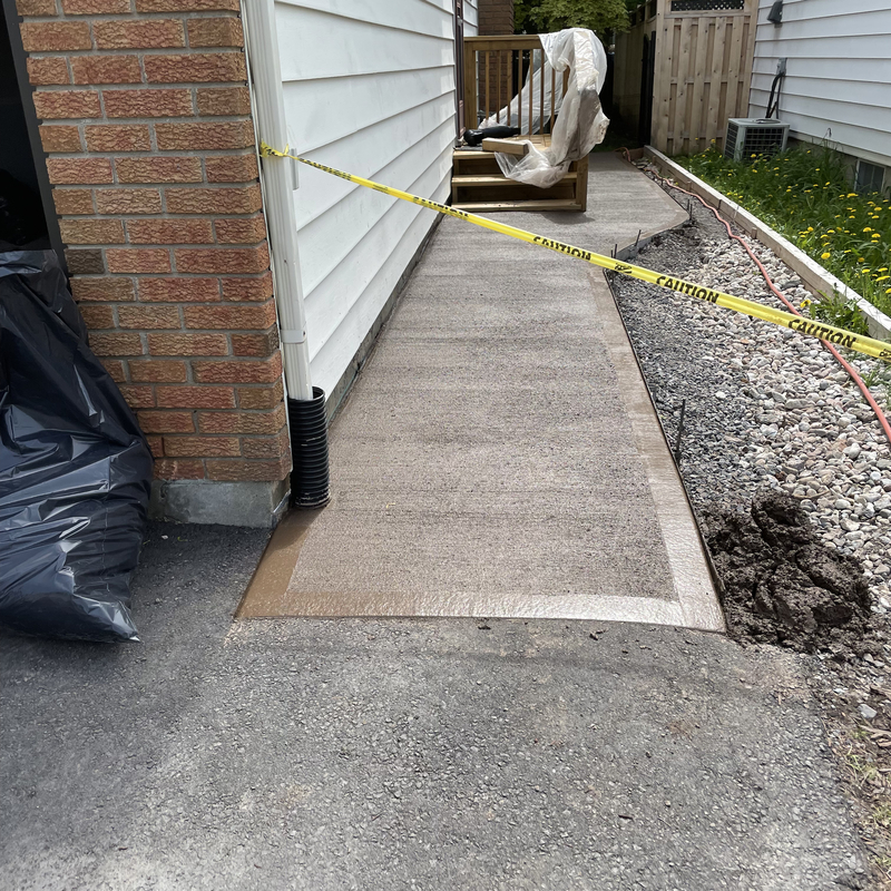 colored concrete walkway broom finnish