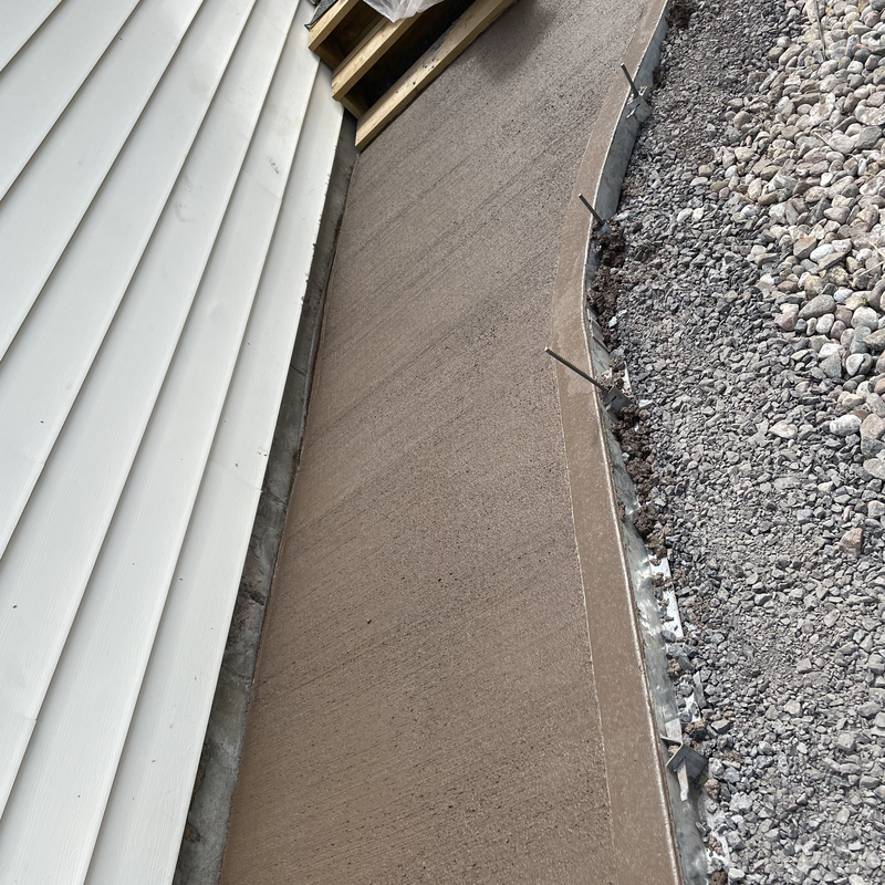 colored concrete walkway broom finnish